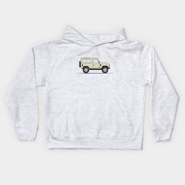 Land Rover Defender - Cream Kids Hoodie by JingleSnitch